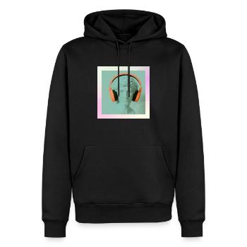 Der Klang - Männer Premium Bio Hoodie - Schwarz - Vorne - Nico (187cm)