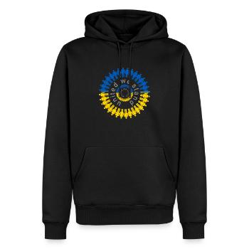 united we stand with ukraine - Men’s Premium Organic Hoodie - black - Front - Nico (187cm)