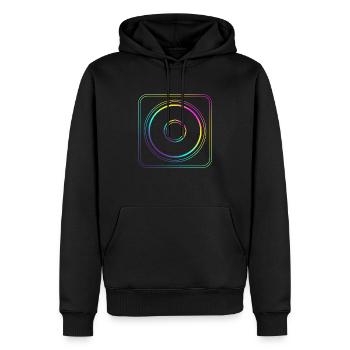 Carré Dégradé Coloré - Sweat à capuche Premium bio Homme - noir - Devant - Nico (187cm)