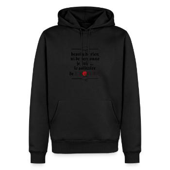 solitaire . - Sweat à capuche Premium bio Homme - noir - Devant - Nico (187cm)