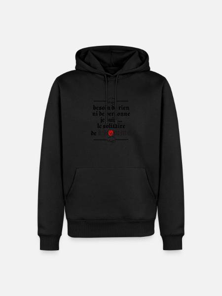 solitaire . - Sweat à capuche Premium bio Homme - noir