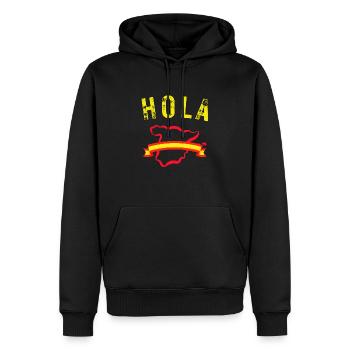 HOLA Vacances en Espagne - Sweat à capuche Premium bio Homme - noir - Devant - Nico (187cm)