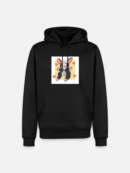 Lapin copieux - Sweat à capuche Premium bio Homme - noir