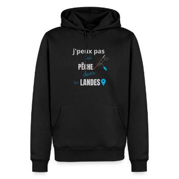 j peux pas j ai pêche dans les landes - Sweat à capuche Premium bio Homme - noir - Devant - Nico (187cm)