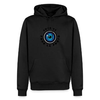 Souriez pour la photo - Sweat à capuche Premium bio Homme - noir - Devant - Nico (187cm)