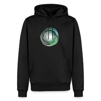 cyber mandala - Männer Premium Bio Hoodie - Schwarz - Vorne - Nico (187cm)