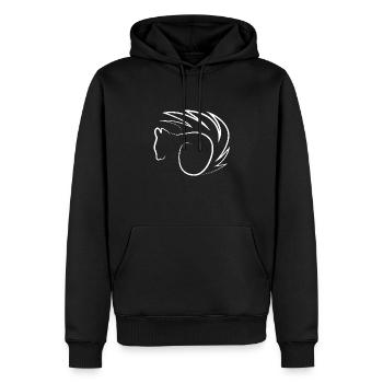 Eichhörnchen-Linie - Männer Premium Bio Hoodie - Schwarz - Vorne - Nico (187cm)