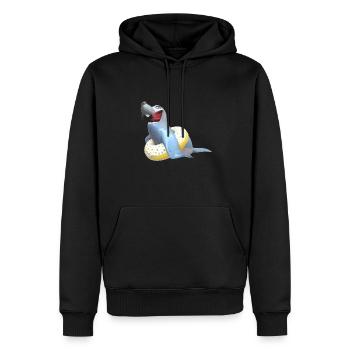 Robbe - Männer Premium Bio Hoodie - Schwarz - Vorne - Nico (187cm)