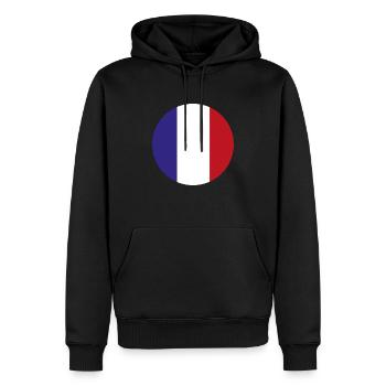 drapeau france - Sweat à capuche Premium bio Homme - noir - Devant - Nico (187cm)