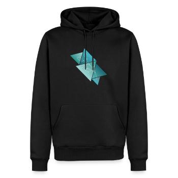 Triangleplant - Sweat à capuche Premium bio Homme - noir - Devant - Nico (187cm)