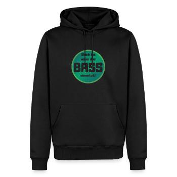 Glück ist wenn der bass einsetzt ! - Männer Premium Bio Hoodie - Schwarz - Vorne - Nico (187cm)