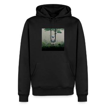 Lonely Voyager 017 - Männer Premium Bio Hoodie - Schwarz - Vorne - Nico (187cm)