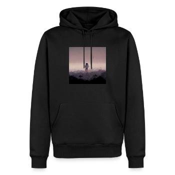 Lonely Voyager 078 - Männer Premium Bio Hoodie - Schwarz - Vorne - Nico (187cm)