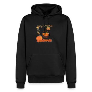 Kürbis im Korb - Männer Premium Bio Hoodie - Schwarz - Vorne - Nico (187cm)