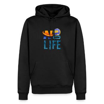 KEINE VOLLEY, KEIN LEBEN - Männer Premium Bio Hoodie - Schwarz - Vorne - Nico (187cm)