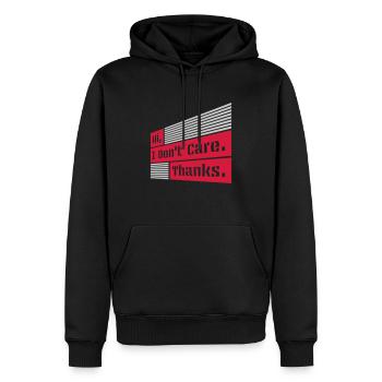 Salut je m’en fiche - Sweat à capuche Premium bio Homme - noir - Devant - Nico (187cm)