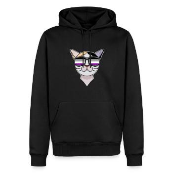 Asexuel Lgbt Japonais Bobtail Cat Asexualité - Sweat à capuche Premium bio Homme - noir - Devant - Nico (187cm)
