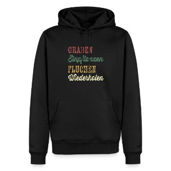 Landschaftsgärtner Garten Gärtner Fluchen Lustig - Männer Premium Bio Hoodie - Schwarz - Vorne - Nico (187cm)