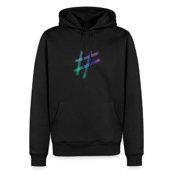 hashtag - Männer Premium Bio Hoodie - Schwarz - Vorne - Nico (187cm)