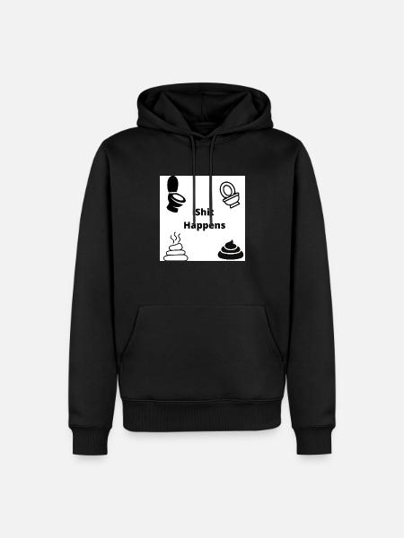 shit happens - Men’s Premium Organic Hoodie - black