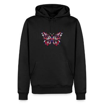 Wildflower Butterfly Blühender Mohn 4. Juli - Männer Premium Bio Hoodie - Schwarz - Vorne - Nico (187cm)