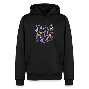 Mohnblüte Wildblumen Blüte Blumenkunst - Männer Premium Bio Hoodie - Schwarz - Vorne - Nico (187cm)