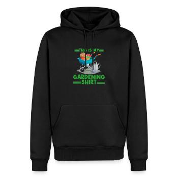 c'est ma shirt de jardinage - jardinier jardin - Sweat à capuche Premium bio Homme - noir - Devant - Nico (187cm)