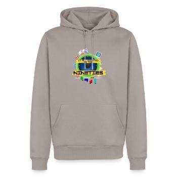 Alles begann in den neunziger Jahren - Männer Premium Bio Hoodie - Taupe - Vorne - Nico (187cm)