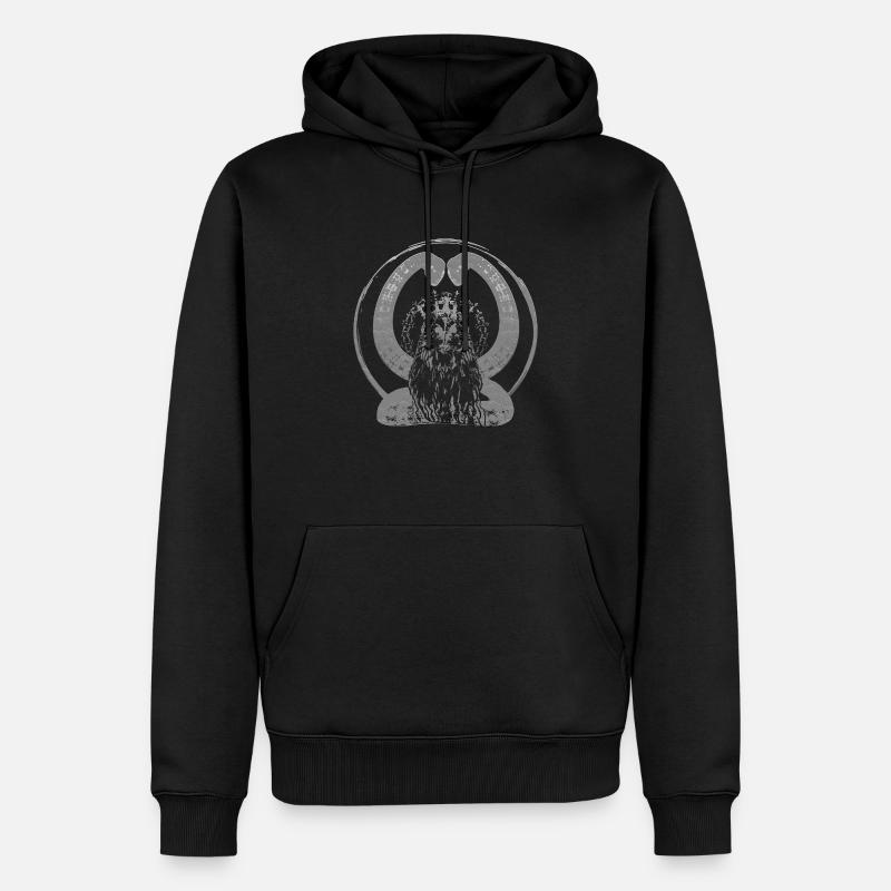 Eule mit Schlangen - Männer Premium Bio Hoodie - Schwarz
