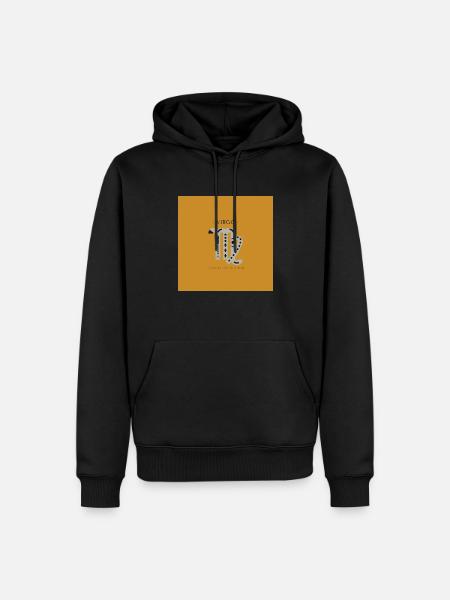 STERNZEICHEN Jungfrau -yellow- - Männer Premium Bio Hoodie - Schwarz