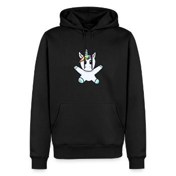 Kawaii Regenbogen einhorn - Männer Premium Bio Hoodie - Schwarz - Vorne - Nico (187cm)