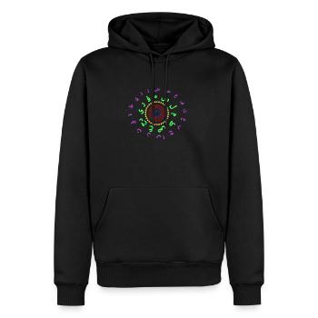 Sonne - Männer Premium Bio Hoodie - Schwarz - Vorne - Nico (187cm)
