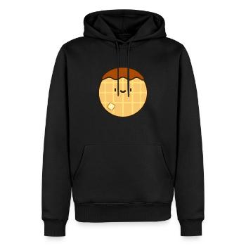 Amateurs de gaufres kawaii - Sweat à capuche Premium bio Homme - noir - Devant - Nico (187cm)