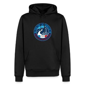 Col de la Cayolle 1 - Sweat à capuche Premium bio Homme - noir - Devant - Nico (187cm)