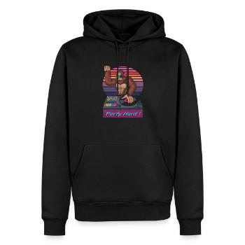 Bigfoot DJ Party Hard ! - Männer Premium Bio Hoodie - Schwarz - Vorne - Nico (187cm)