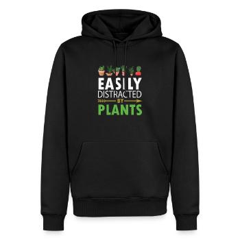 Gärtnergeschenk - leicht von Pflanzen abgelenkt - Männer Premium Bio Hoodie - Schwarz - Vorne - Nico (187cm)