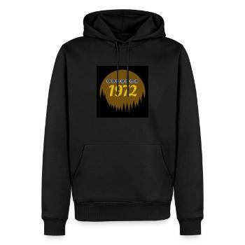 Cool Vintage 1972 retro forest sunset background - Men’s Premium Organic Hoodie - black - Front - Nico (187cm)