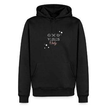 bonnes vibrations seulement - Sweat à capuche Premium bio Homme - noir - Devant - Nico (187cm)