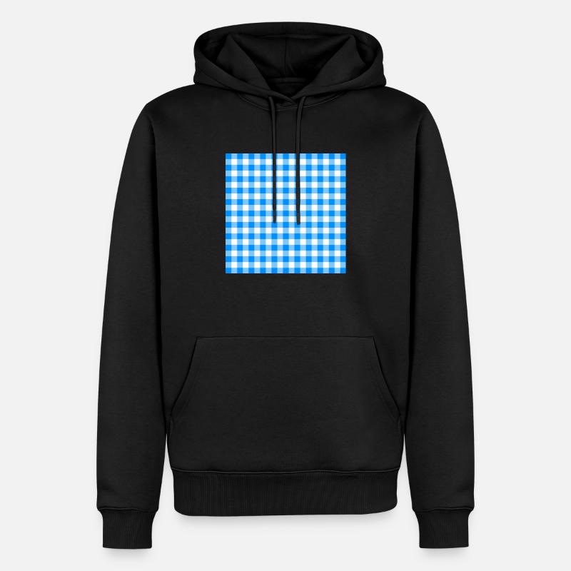 Arrière-plan Bavarois Check Pattern Small - Sweat à capuche Premium bio Homme - noir