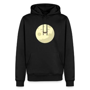 Douce Lune Kawaii - Sweat à capuche Premium bio Homme - noir - Devant - Nico (187cm)
