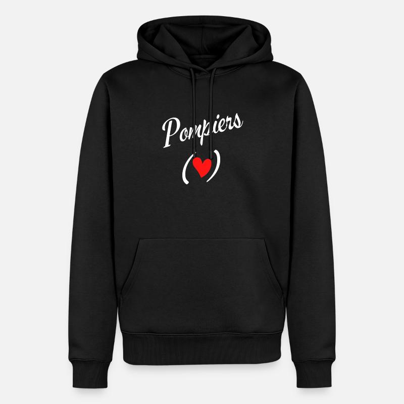 J'aime les pompiers - Sweat à capuche Premium bio Homme - noir