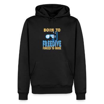 Né en apnée, forcé de travailler - Sweat à capuche Premium bio Homme - noir - Devant - Nico (187cm)