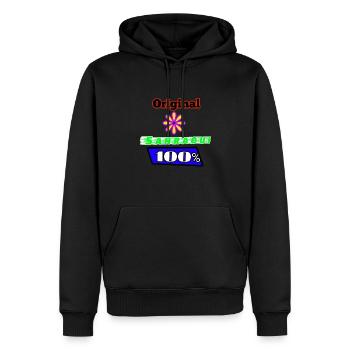 Sahraoui 100x100 - Sweat à capuche Premium bio Homme - noir - Devant - Nico (187cm)