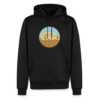 Fliegende Wüsten UFOs Szene - Männer Premium Bio Hoodie - Schwarz - Vorne - Nico (187cm)
