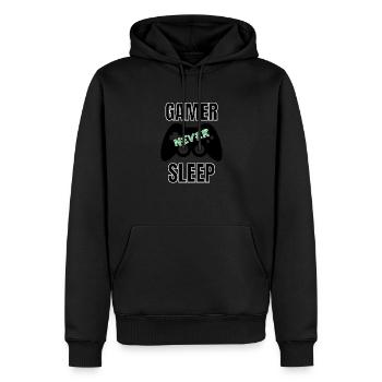 Gamer never sleep - Sweat à capuche Premium bio Homme - noir - Devant - Nico (187cm)