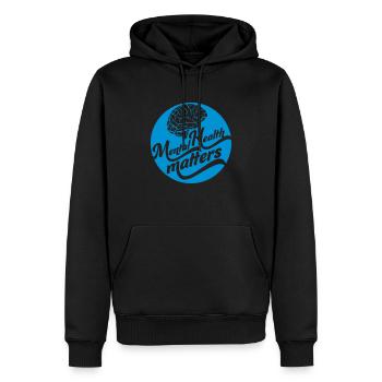 la santé mentale compte citation - Sweat à capuche Premium bio Homme - noir - Devant - Nico (187cm)