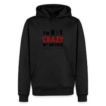 im not crazy - Men’s Premium Organic Hoodie - black - Front - Nico (187cm)