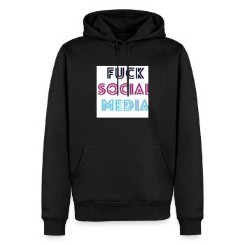 Fuck Social Media - Männer Premium Bio Hoodie - Schwarz - Vorne - Nico (187cm)