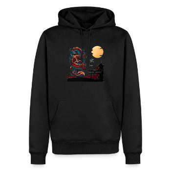 Drache Streetware E-Girl Aesthetic Japan Dragon - Männer Premium Bio Hoodie - Schwarz - Vorne - Nico (187cm)
