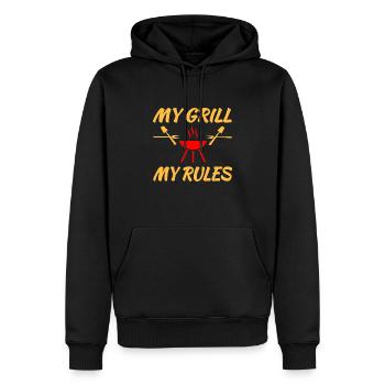 Griller - Sweat à capuche Premium bio Homme - noir - Devant - Nico (187cm)